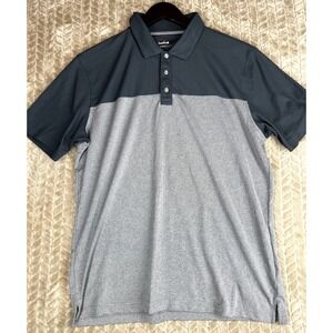 Bolle Polo‎ Golf Shirt Men L Gray Color Block Short Sleeve Casual